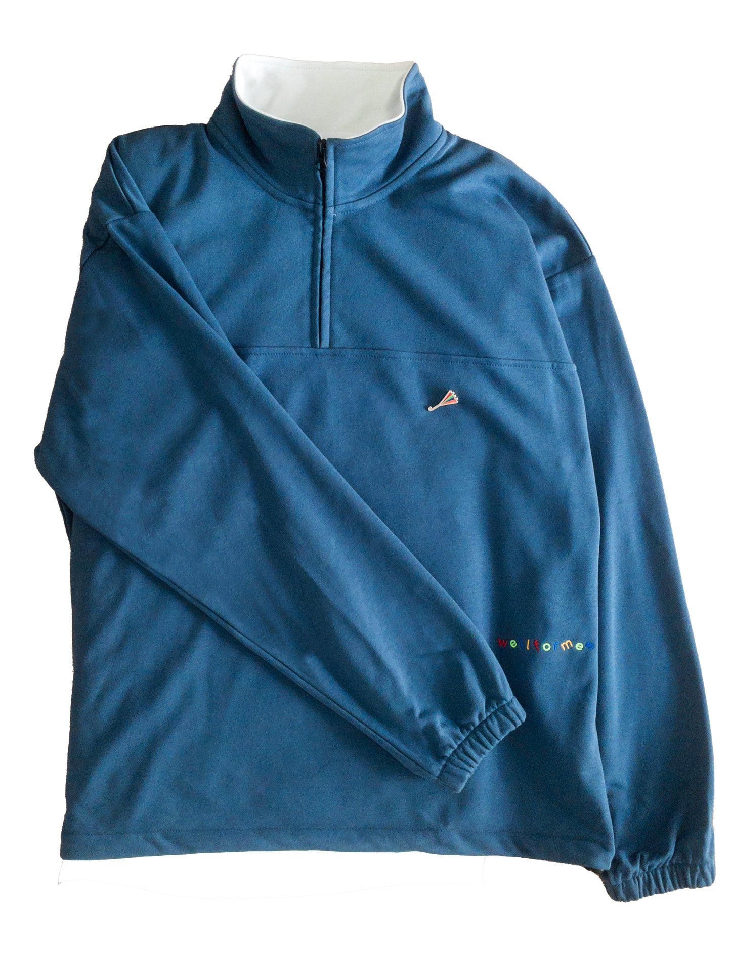 Relaxed fit blue zip jumper