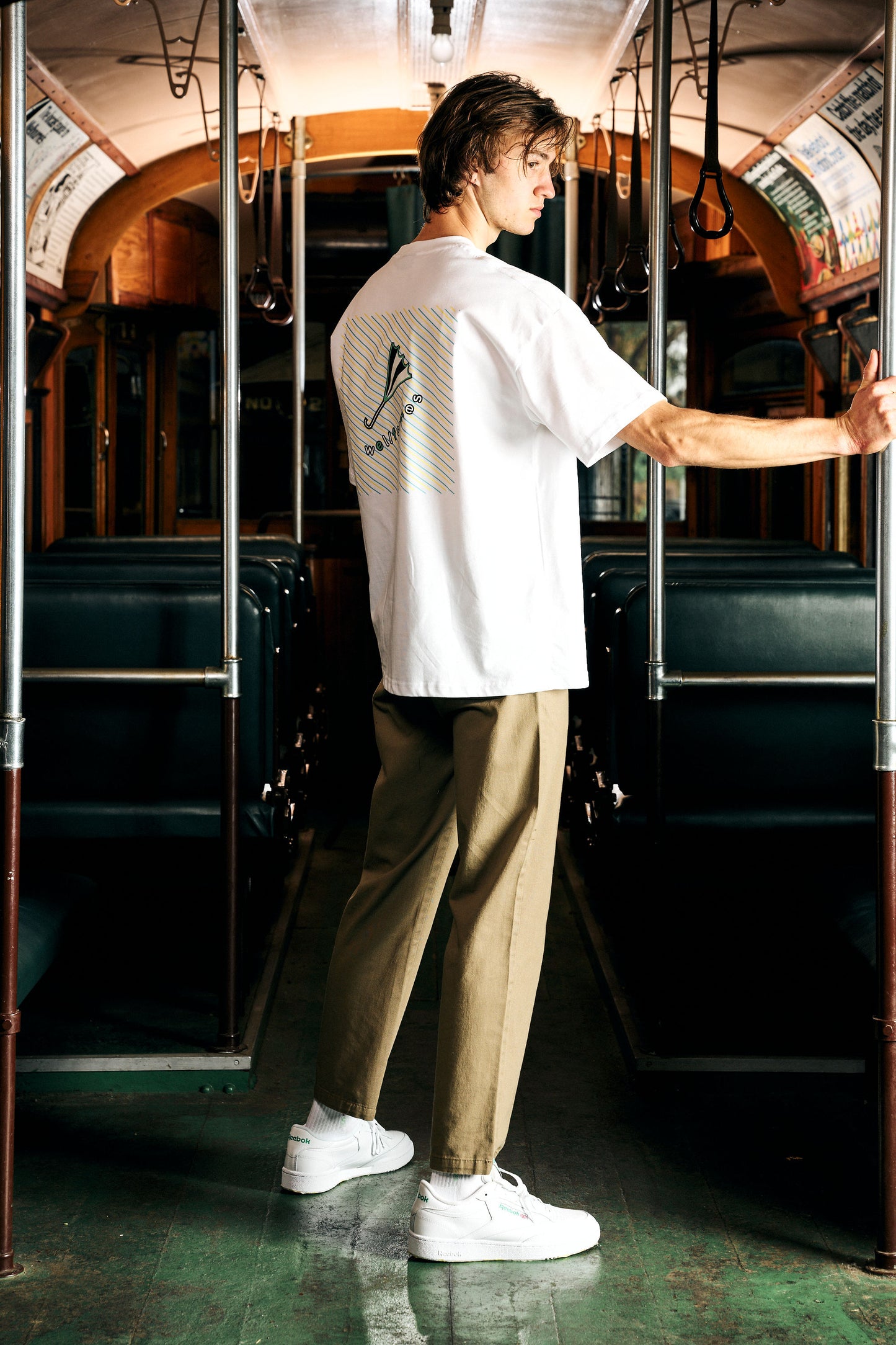 Oversized Wellformes green logo t-shirt