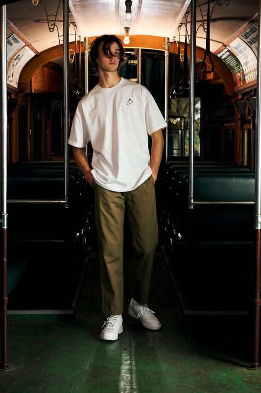 Oversized Wellformes green logo t-shirt