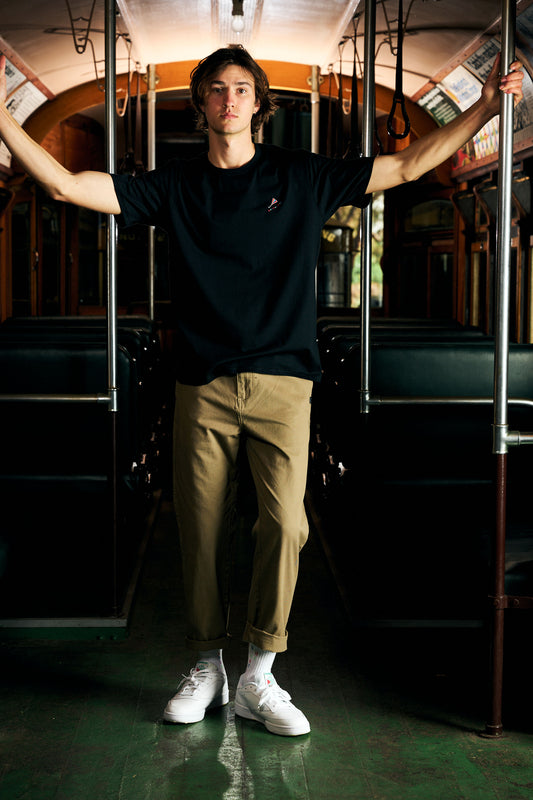Regular fit - black t-shirt pocket logo