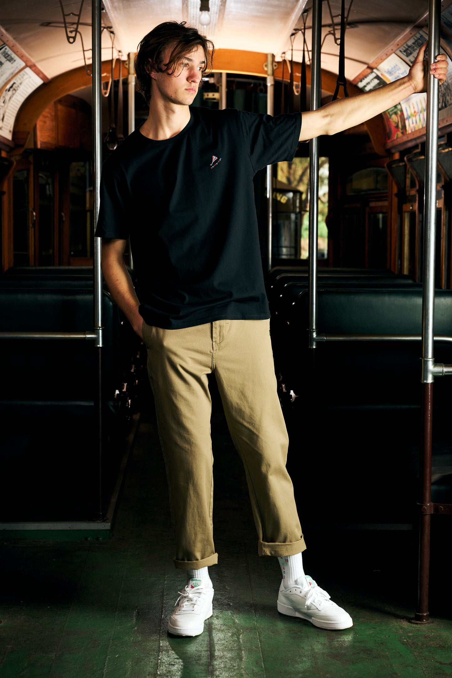 Regular fit - black t-shirt pocket logo