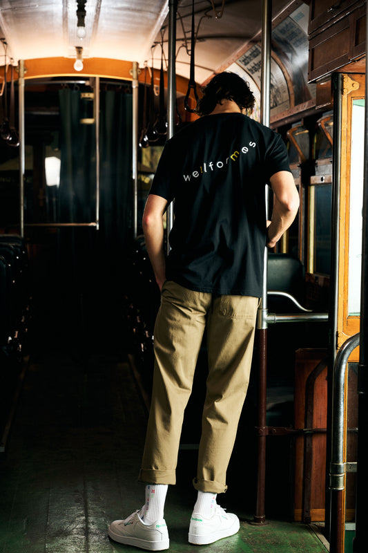 Pocket logo double sided yellow and black t-shirt
