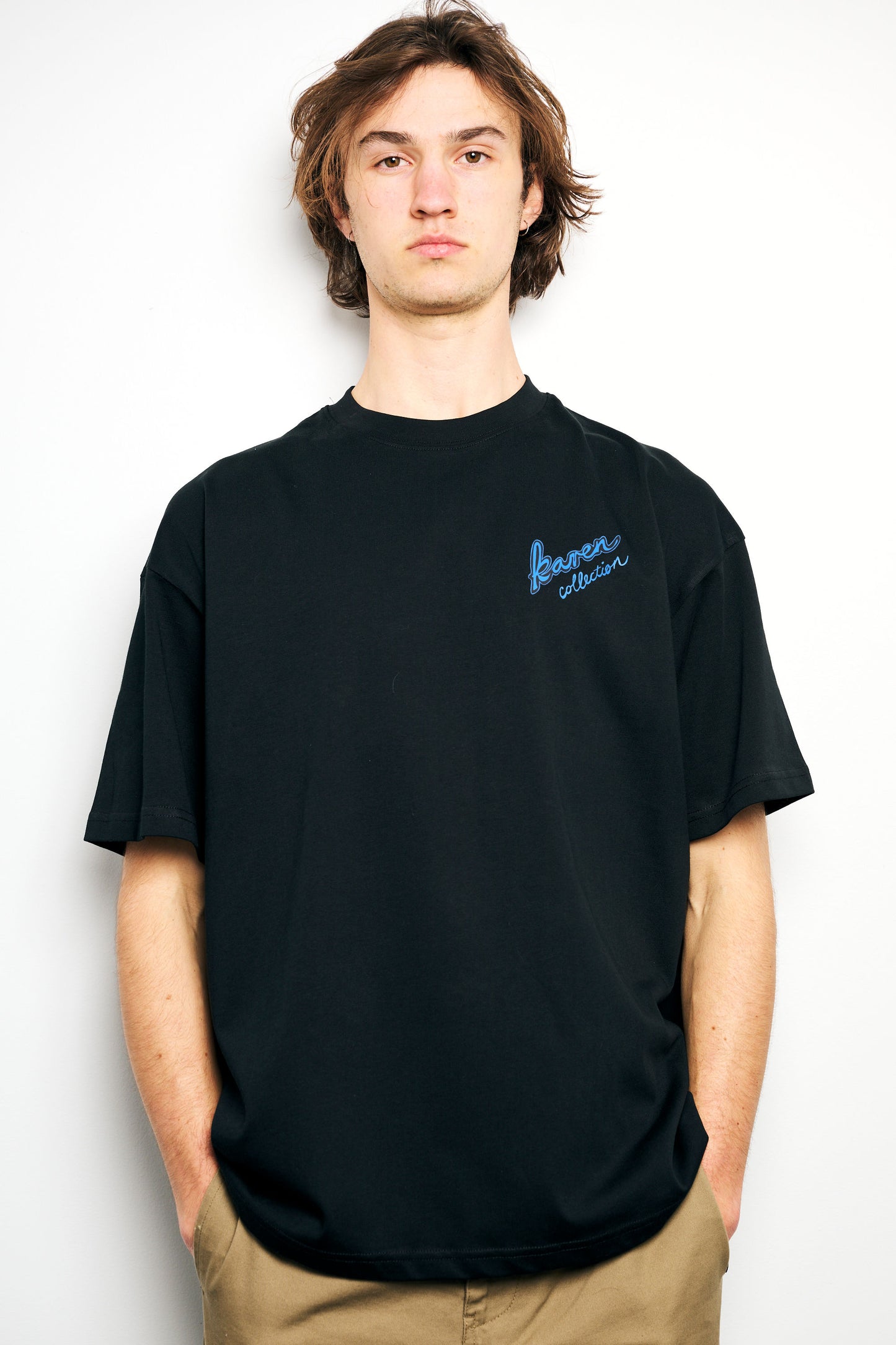 Oversized Karen t-shirt blue logo