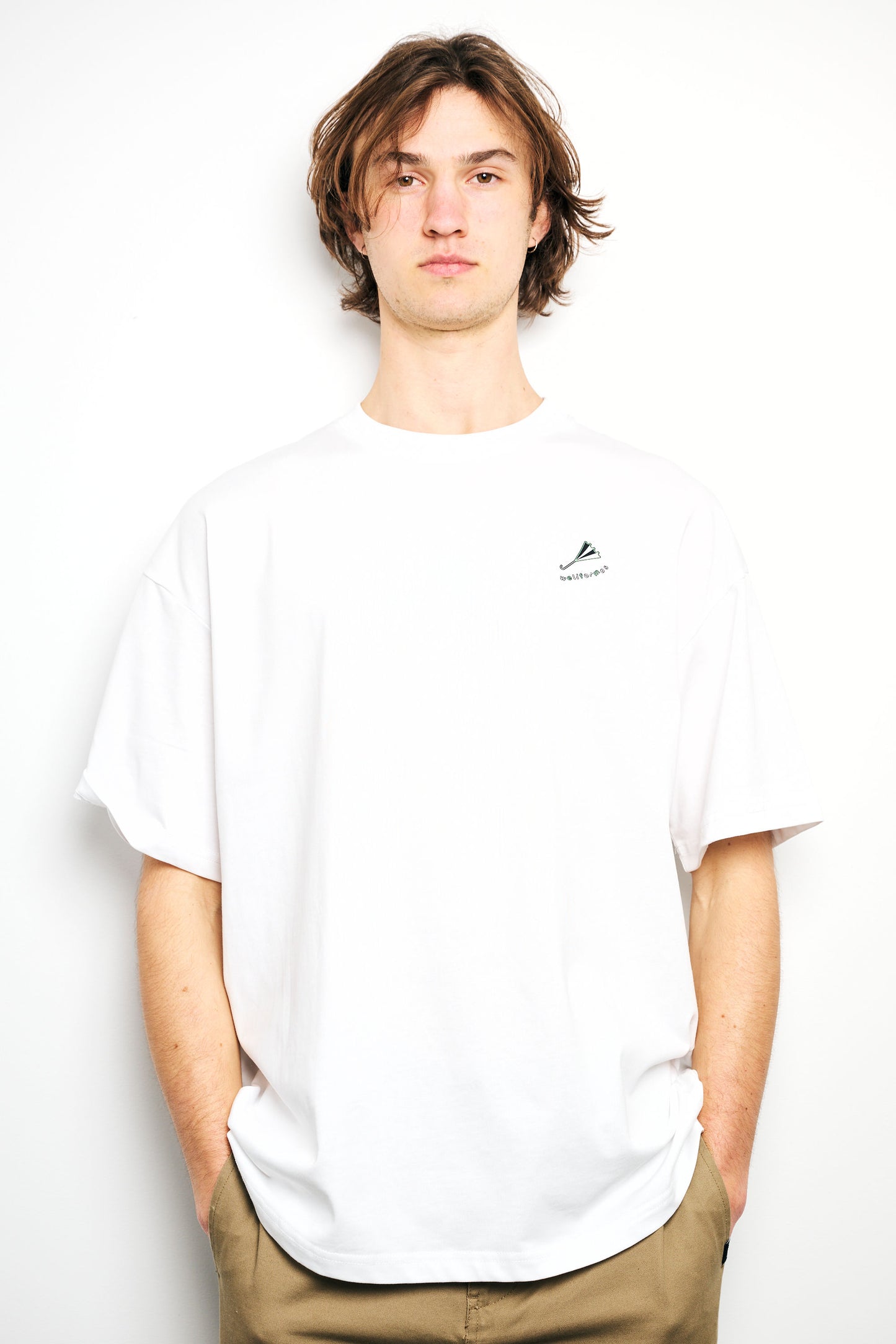 Oversized Wellformes green logo t-shirt